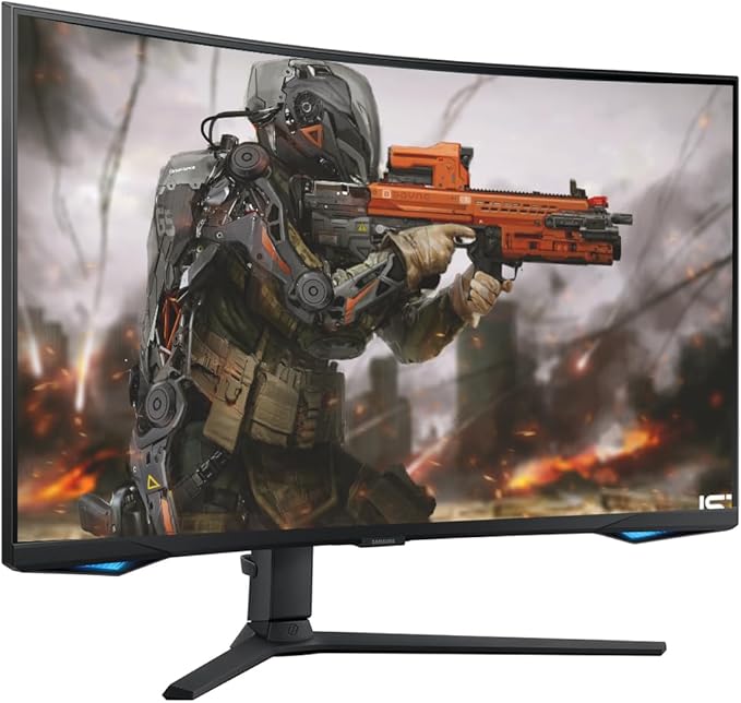 Samsung 32 Odyssey G65B Series Curved Gaming Monitor 240Hz 1ms QHD 2560 x 1440 Swivel &amp Tilt Adjustable Stand Smart TV Apps Gaming Hub Black with HDMI Cable