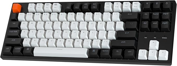 Keychron C1 Wired Mechanical Keyboard TKL RGB Backlit with Double-Shot ABS Keycaps 87 Keys Hot-Swappable Pre-lubed Tactile Switch Compatible with Mac Windows
