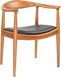 Adjustable Office Computer Chair with Armrest 1pcs Contemporary Style Upholstered Wooden Dining Seat Chair with Armrests(Chestnut Shell)