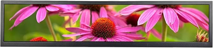 VSDISPLAY 24 Inch 1920x360 IPS Stretched Wide Bar Display for Gaming Marquee Monitor CabinetSupermarket Shelf Advertising Monitor with USB Video Interface