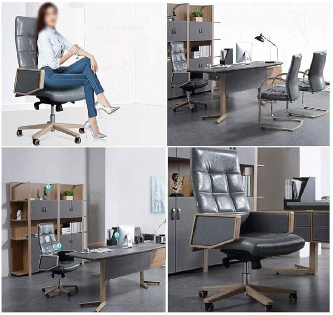 Ergonomic Office Chair with Adjustable Headrest High Back Racing Sport Swivel Chair Flip-Up Armrests PU Leather Executive Gaming Chair 360° Swivel
