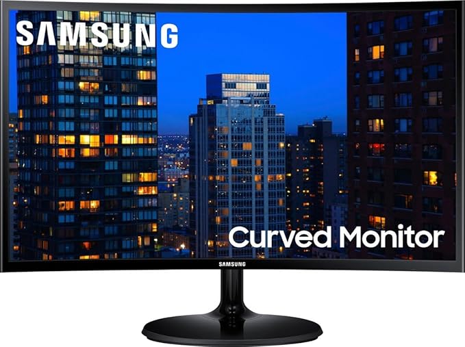 Samsung 24 390C Series LED FHD Curved Monitor 60Hz Refresh Rate 4ms AMD FreeSync HDMI VGA Black with GSF HDMI Cable