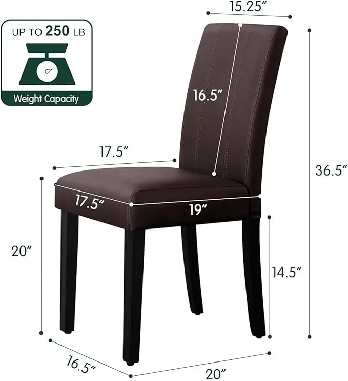 Adjustable Office Computer Chair with Armrest 2pcs Leather High Back Upholstered Dining Chairs with Sturdy Wood Legs(Ivory)