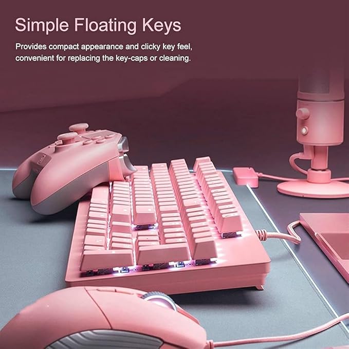 Mechanical Gaming Keyboard RGB LED Backlit Wired Keyboard with Switches for Windows Gaming PC