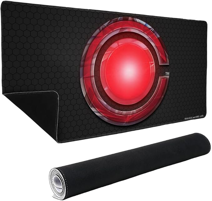 Justice League Movie Cyborg Logo Large Gaming Mouse Pad Desk Mat with Stitched Edges Non-Slip Base for Gamer Home and Office 31.5 x 15.7