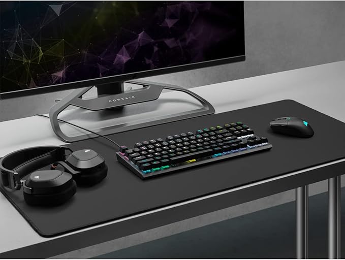 Corsair K60 RGB TKL RGB Tenkeyless Optical-Mechanical Wired Gaming Keyboard - OPX Switches - Polycarbonate Keycaps - iCUE Compatible - QWERTY NA Layout - Black