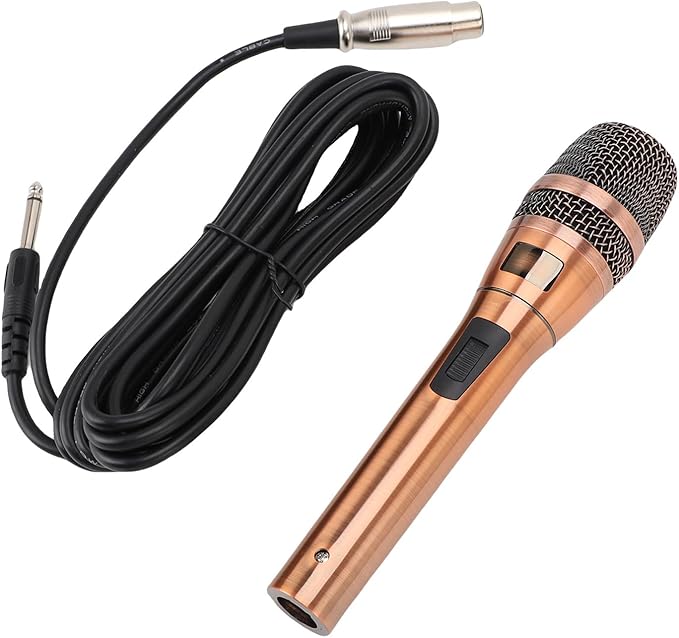 SUNGOOYUE Wired Moving Coil Microphone for Home KTV Singing Stage Sensitive Sound Reception and Aesthetic Shape Dynamic Microphone Set for Performances