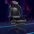 Gaming Chair Computer Chair with Footrest and Lumbar Support Height Adjustable Office Chair High-back Ergonomic Video Game Chairs with Swivel Seat and Headrest for Office Or GamingOne Size Black