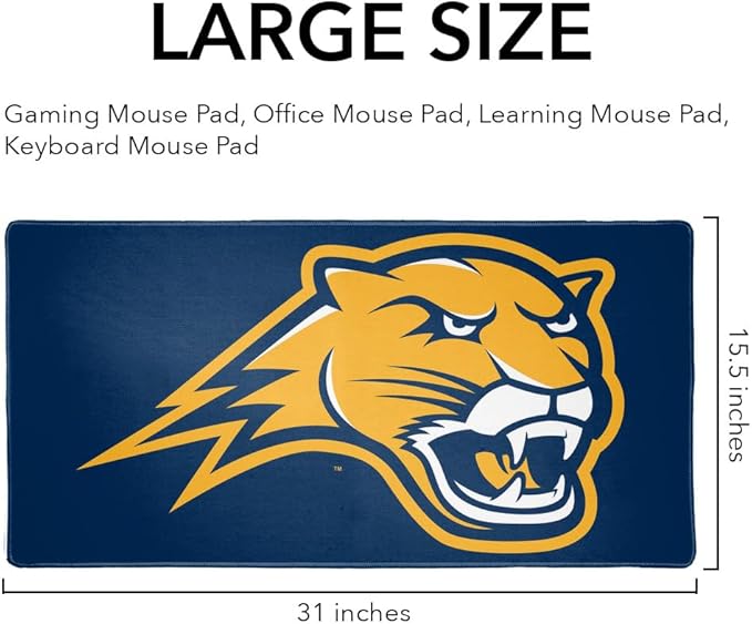 Averett University Cougars Primary Logo Large Gaming Mouse Pad Desk Mat with Stitched Edges Non-Slip Base for Gamer Home and Office 31.5 x 15.7