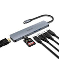 7 in 1 USB C Hub HOPDAY Dual Display USB C Adapter with 4K HDMI USB 3.0 100W Type C PD SD/TF MacBook Pro/Air Docking Station for HPLenovo DellSurfaceand Other Type C Devices