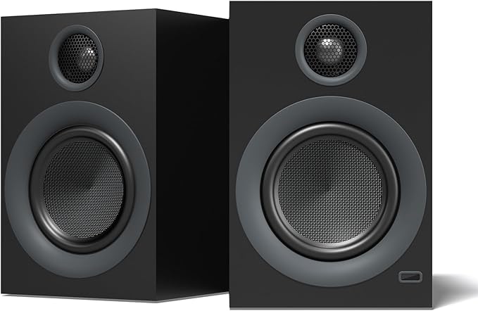 Bluetooth Bookshelf Speakers 75W Powered Active Speaker with 4 Inch Woofer HiFi Speaker with aptX Bluetooth USB for Home Studio Gaming Set of 2 Black