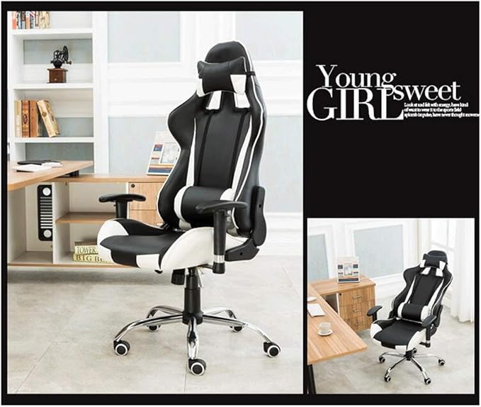 YYDS Chair Racing Style Gaming Chair Executive Ergonomic Swivel Chair with Headrest and Lumbar Pillow Lifting Handrail Esports Chair Ergonomically (Color : Orange Size : Nylon feet)