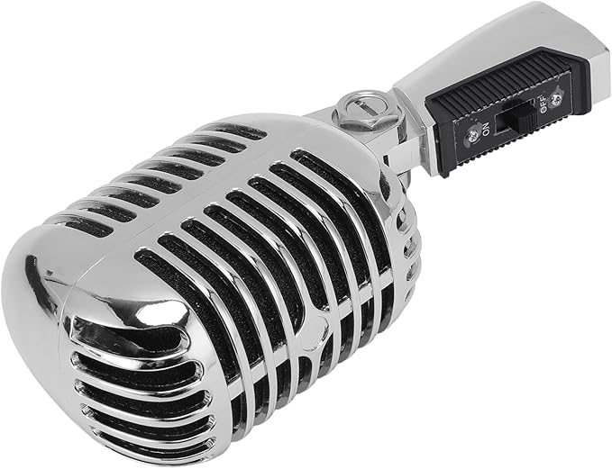 SUNGOOYUE Dynamic Cardioid Microphone with Sound Output and Vibration Dampening for Musical Performances and Studio Recordings (Silver)