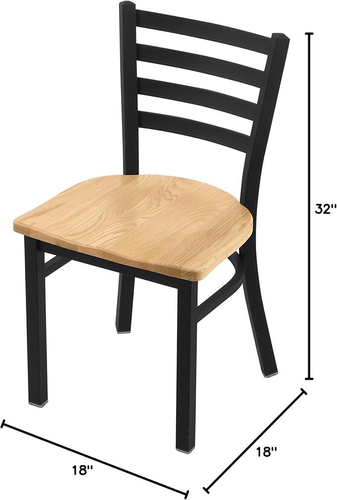 HBS 400 Jackie 18 Chair with Black Wrinkle Finish and Natural Oak Seat