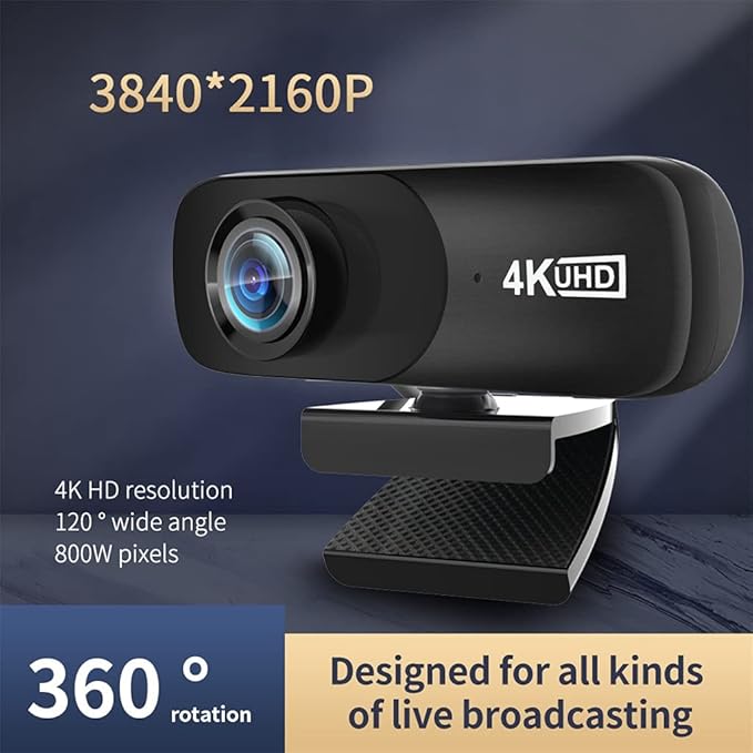 4K 3840 * 2160 Webcam Web Cam Camera with Microphone for Computer Live Broadcast Video Calling Conference