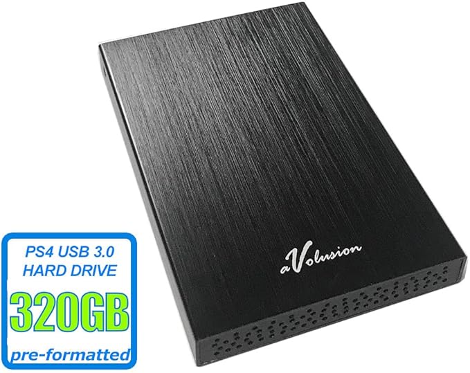 Avolusion HD250U3 320GB USB 3.0 External Gaming Hard Drive (for PS4 Pre-formatted) - 2 Year Warranty