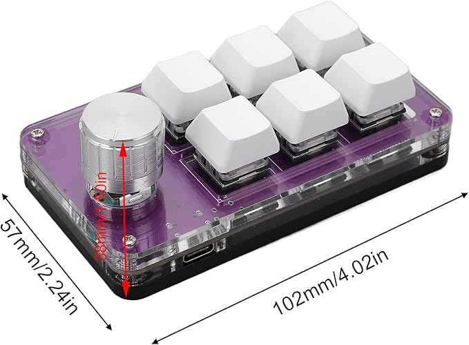 Pilipane Compact 1 Handed Mechanical Gaming Keyboard Programmable Shortcut Keyboard and Gaming Keypad with Knob Function Gaming Accessory for Windows/Linux/MacOS