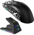 X1 Superlight Wireless Gaming Mouse with RGB Magnetic Charging Dock BT/2.4G Wireless/Wired Gaming Mouse PAW3395PRO Gaming Sensor 40000DPI Tape 53g Office Mice for PC/Mac/Win/Xbox (Black)