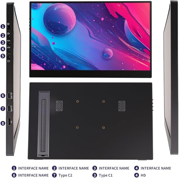 QQU 15.6 Inch Wireless Portable Monitor WiFi Connect HDR Eye Careful Gaming Monitor FHD IPS/HDR Computer Screen Extender with Built-in Speakers Compatible with Laptop PC Phone PS4/PS5 Switch