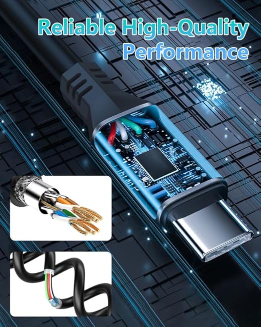 Thunderbolt 4 Cable 6ft (1.8 Meter) 2 Pack USB C Display Cable 40 Gbps Data Transfer 240W Charging 8K Display Compatible with MacBooksHub and Docking