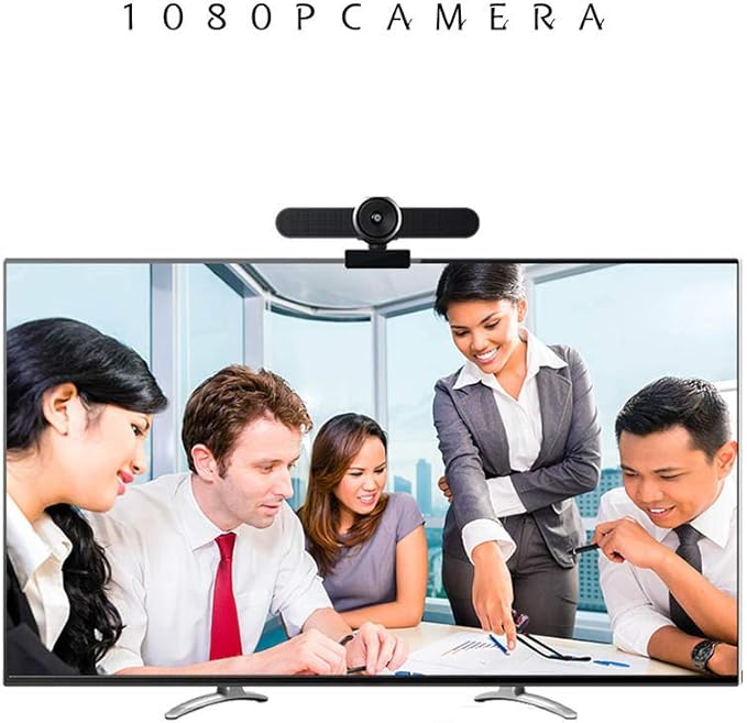 Conference Room Camera with Microphone and Speaker Wide Angle USB Video Conference Camera for Mac PC Laptop Desktop (Black Big)