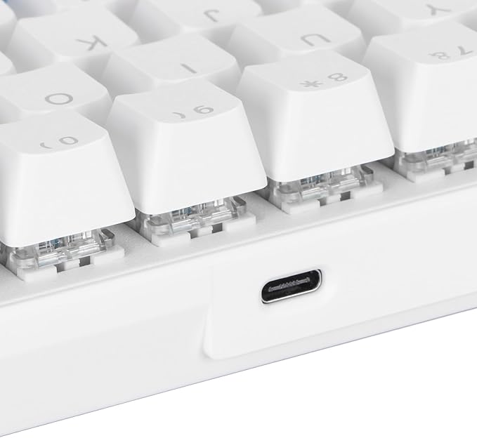 K551 Mechanical Gaming Keyboard with RGB Backlight Blue Switch 104 Keys Black Portable and Compact Design Anti Ghosting Wide Compatibility (White Blue)