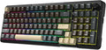Redragon K742 Wireless Mechanical Gaming Keyboard with Knob Bluetooth 5.0/2.4GHz/USB C Wired Creamy Keyboard with Number Pad for PC Computer RGB Backlits Hot-Swappable with Linear Switches (Brown)