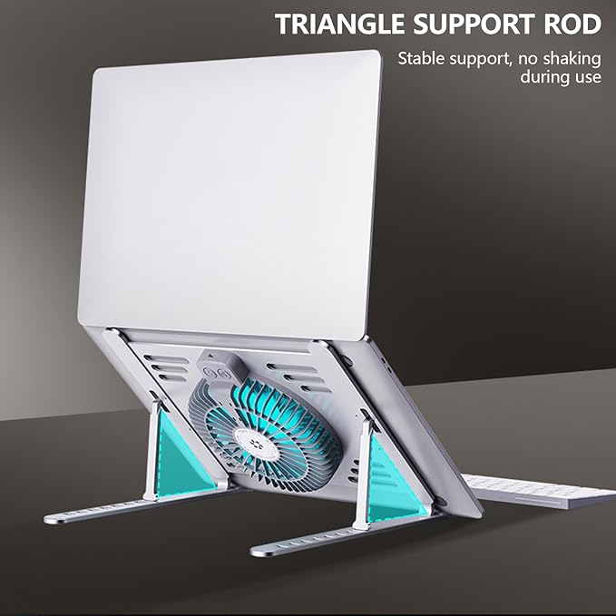High Performances Laptop Stand Notebook Laptop Cooling Pad with Aluminum Panel and Customizable Fan Speeds Holder