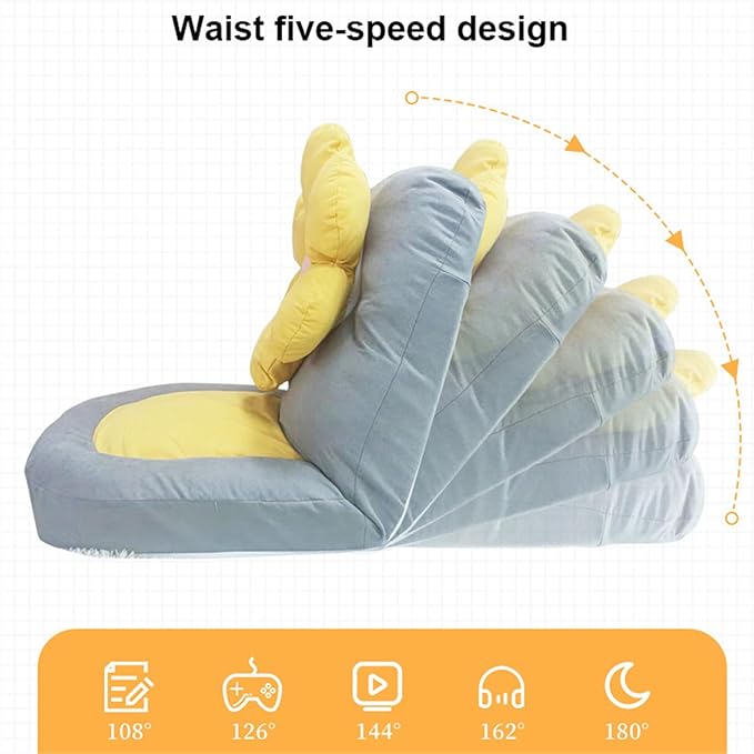 Floor Chairs Adjustable 5-Position Floor Lounger Floor Chairs with Back Support for Adults Gaming Floor Seat for Living Room Folding Lazy Sofa ChairB