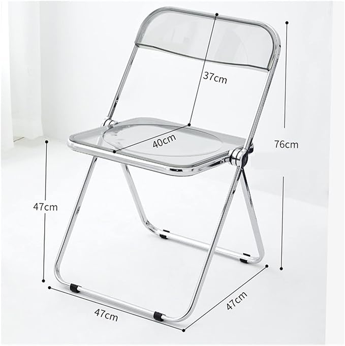Adjustable Office Computer Chair with Armrest Dining Chairs Kitchen Folding Backrest Home Chair Transparent Furniture(White)