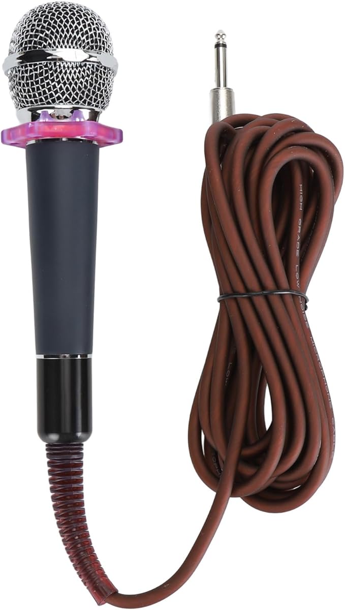 Dynamic Moving Coil Microphone Clear Sound Handheld Zinc Alloy Microphone Toughened Sound Head with Heart Shaped Pickup Design Metal Mesh Structure for Protection