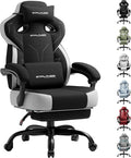 GTPLAYER Gaming Chair Computer Chair with Footrest and Lumbar Support for Adults 360°-Swivel Big &amp Tall Reclining Seat for Office or Gaming (Black)