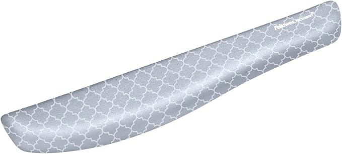 Fellowes PlushTouch Keyboard Wrist Rest 18 1/8 x 3 3/16 x 1 Gray/White Lattice FEL9549801