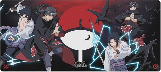 Head Case Designs Officially Licensed Naruto Shippuden Itachi and Sasuke Graphic Art 37.4 x 15.75 x 0.16 inches (900 x 400 mm) - XL Gaming Office Desk PC Keyboard Mouse Mat Pad