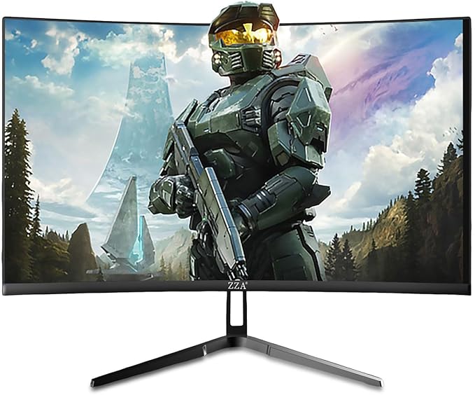 ZZA 32 Curved Gaming Monitor 4K UHD (3840 x 2160) VA Display 1500R Immersion 144Hz/160Hz Refresh Rate Advanced Computer Screen Supports AMD FreeSync Premium 120% sRGB Color GamutHDMI 2.1/DP1.4