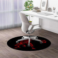 Black Red PU Leather Chair Mat for Hard Floors Basketball Player Silhouette Waterproof Office Floor Mat Chair Floor Protector for Rolling Chair Doodle Style Art Diameter 55 in