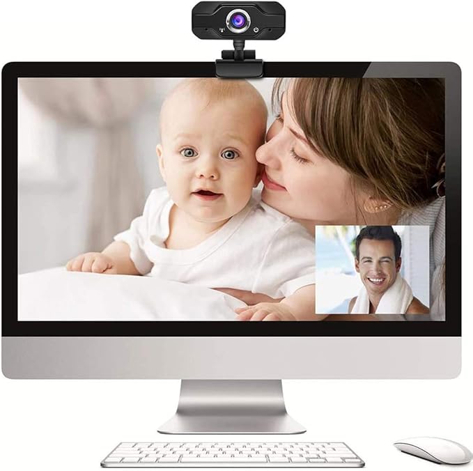 PC Webcam 1080p Full HD USB Webcam Desktop and Laptop Live Streaming Webcam with Microphone Widescreen Video Webcam for Video Calls Teaching Recording Conferencing