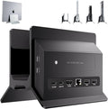 Vertical MacBook Docking Station PULWTOP Docking Station for Mac mini with M.2 NVMe case for MacBook Pro/Air 4K@60Hz HDMI 2USB C 10Gbps SD/TF 100W PD RJ45 2 USB A for Windows Black