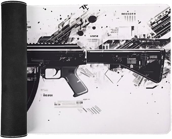 Firearms Handgun Mouse Pad Large Desk Mat Extended Keyboard Mouse Pad with Non-Slip Base and Stitched Edge Mouse Mat Desk Pad 36x16 Mouse Pads for Desk Home Office Gaming
