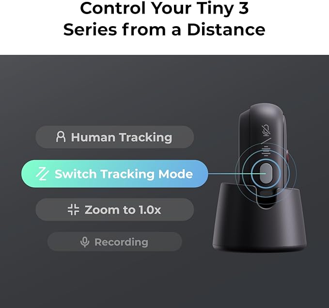 OBSBOT Tiny 3 AI-Powered Spatial Audio 4K Webcam Bundle with VOX SE &amp Remote AI Tracking PTZ Camera with 1/1.28 Sensor Tri-Mic Voice &amp Gesture Control 120FPS HDR Web Cam for PC Laptop