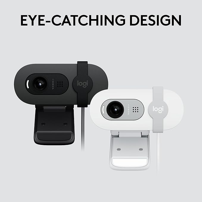 Logitech Brio 101 Full HD 1080p Webcam for Meetings Streaming Desktop Laptop PC - Built-in Mic Shutter Works with Zoom Nintendo Switch 2’s new GameChat Mode USB-A-Black Pack of 10