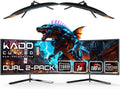 Kado 24 Class Dual Gaming Monitor Setup - 2-Pack 24 Curved 1500R 180Hz 1ms 1920x1080 Computer Monitor Parallel Gaming AMD FreeSync Premium Panoramic VESA Mount HDMI DisplayPort Built-in Speakers
