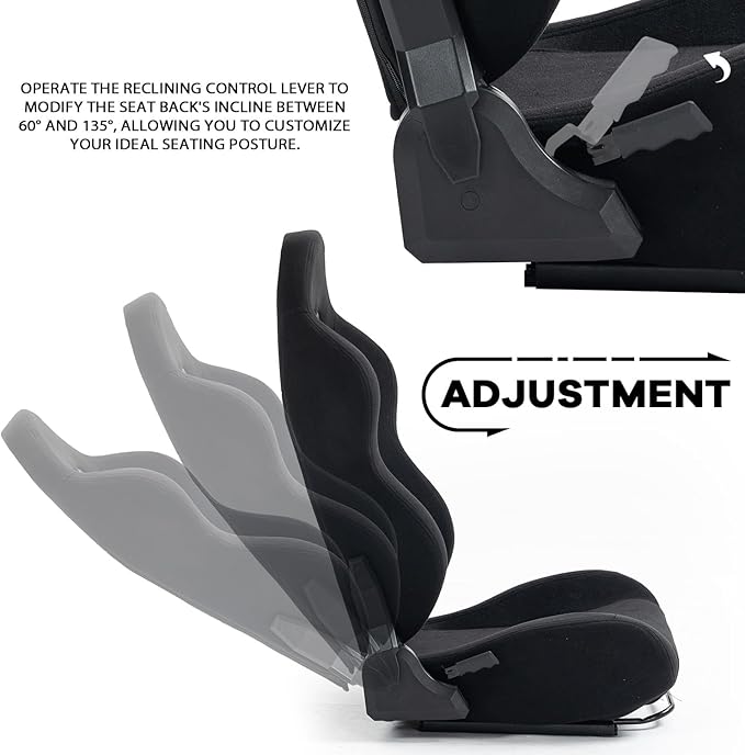 Anman Racing Seat Ergonomic Wheel Stand Adjustable Slide Racing Gaming Chair Gaming Seat Black