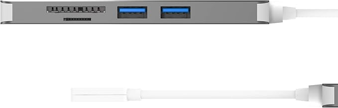 j5create 5 in 1 Compact USB-C Hub Type C Adapter with 4K HDMI 2 USB 3.0 Ports SD and microSD Card Reader for MacBook Pro MacBook Air XPS Chromebook and Other USB C Windows Laptops (JCD372)