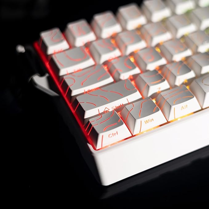 GK GAMAKAY x NaughShark NS68 Hall Effect Rapid Trigger Wireless Gaming Keyboard Bluetooth/USB-C/2.4GHz 8KHz Polling Rate 0.01mm RTOutemu Peach Crystal Magnetic Switch Keyboard (White-Side Printed)
