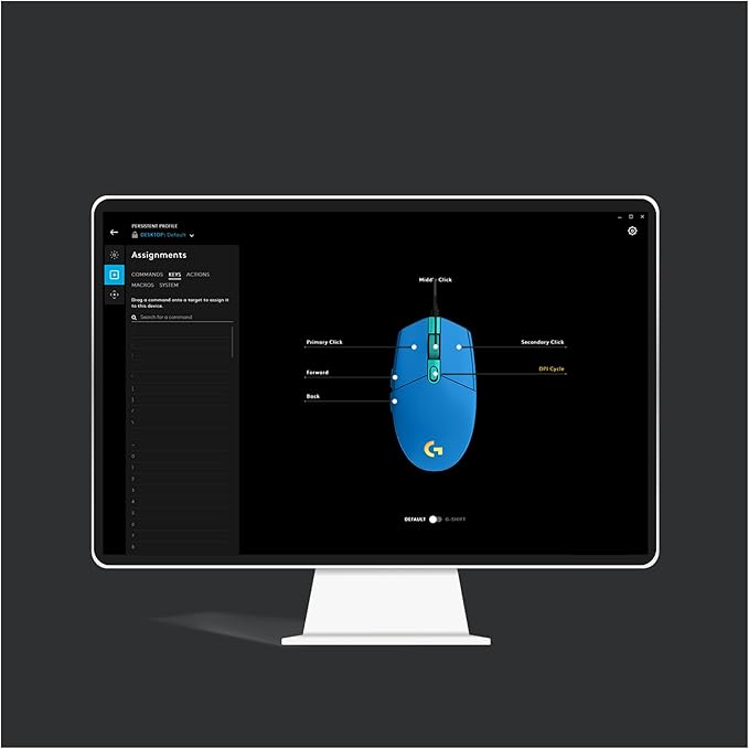 Logitech G203 Prodigy Wired Gaming Mouse 8000 DPI RGB Lightweight 6 Programmable Buttons On-Board Memory Compatible with PC/Mac - Blue