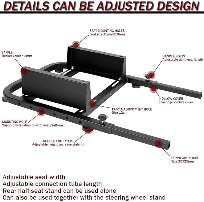 Racing Rear Seat Stand for Steering Wheel Mount to Expand into Gaming Simulator Cockpit with Black Double Locking Slides Ergonomic Breathable Driving Race Chair Fit for Marada Minneer