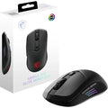 msi Versa 300 Elite Wireless Gaming Mouse - 26000 DPI Optical Sensor 1000 Hz Polling Rate Symmetrical 60M+ Click OMRON Switches 6 Buttons 200-Hour Battery 1ms Latency RGB 65g - Wired/Wireless