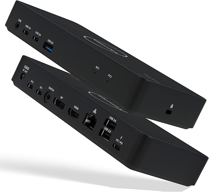 VisionTek VT2900 12in1 USB-C Docking Station – KVM Switch Single Host – HDMI DisplayPort 100W PD Port 3.0 USB Ports Audio Thunderbolt &amp Ethernet Port – Compatible Hub for Laptops &amp PC