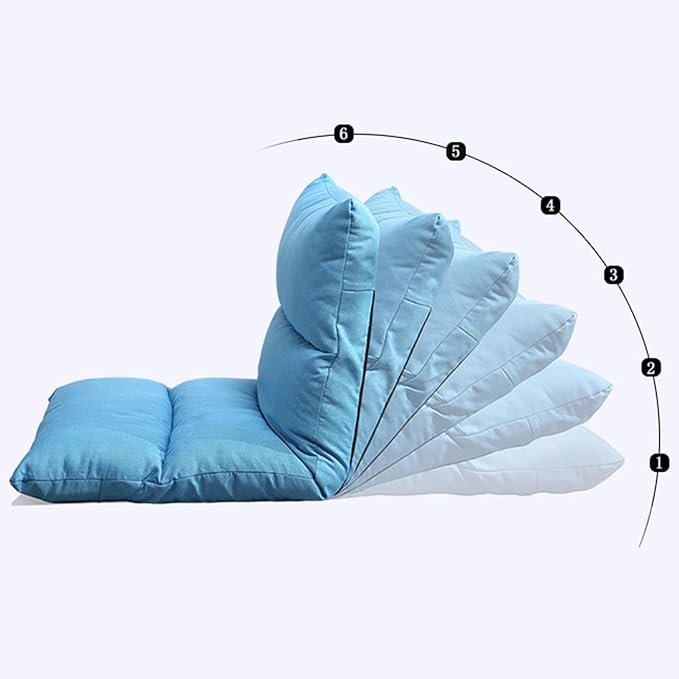 Floor Chair 6 Angle Adjustment Recliner Chair Comfortable Back Support Lazy Sofa for Video Gaming Reading Watching(Light Gray)
